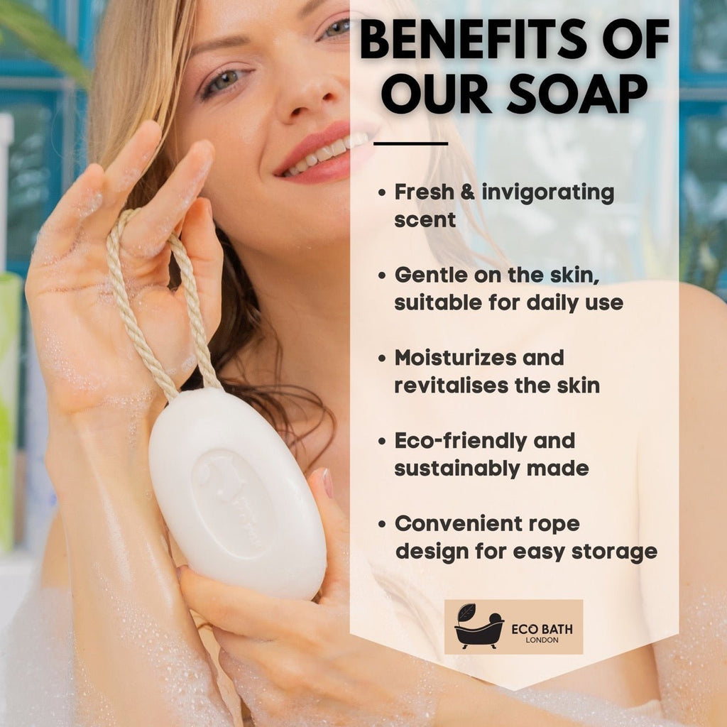 Donkey’s Milk Soap on A Rope 220g - Luxurious and Eco Friendly Body Wash Bar wit - Miola