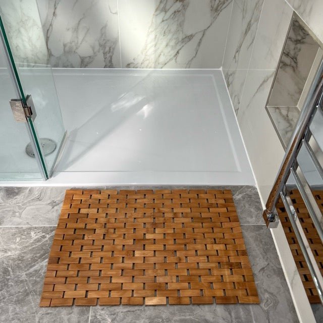 Bamboo Bath Mat - Roll Up Shower Mat, Anti - slip and Waterproof Bathroom Spa Show - Miola