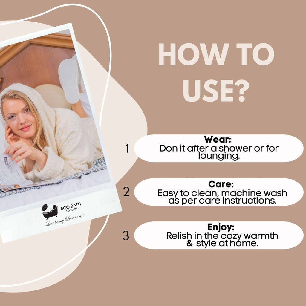 Hooded Organic Cotton Bath Robe - 100% Certified Organic Cotton - Miola