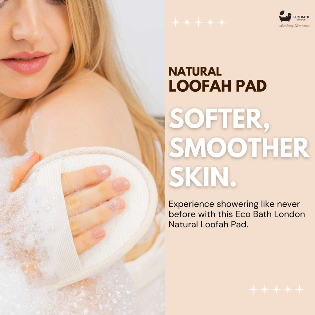 Natural Loofah Pad - Exfoliating Loofah Bath Sponge for Women and Men - Miola