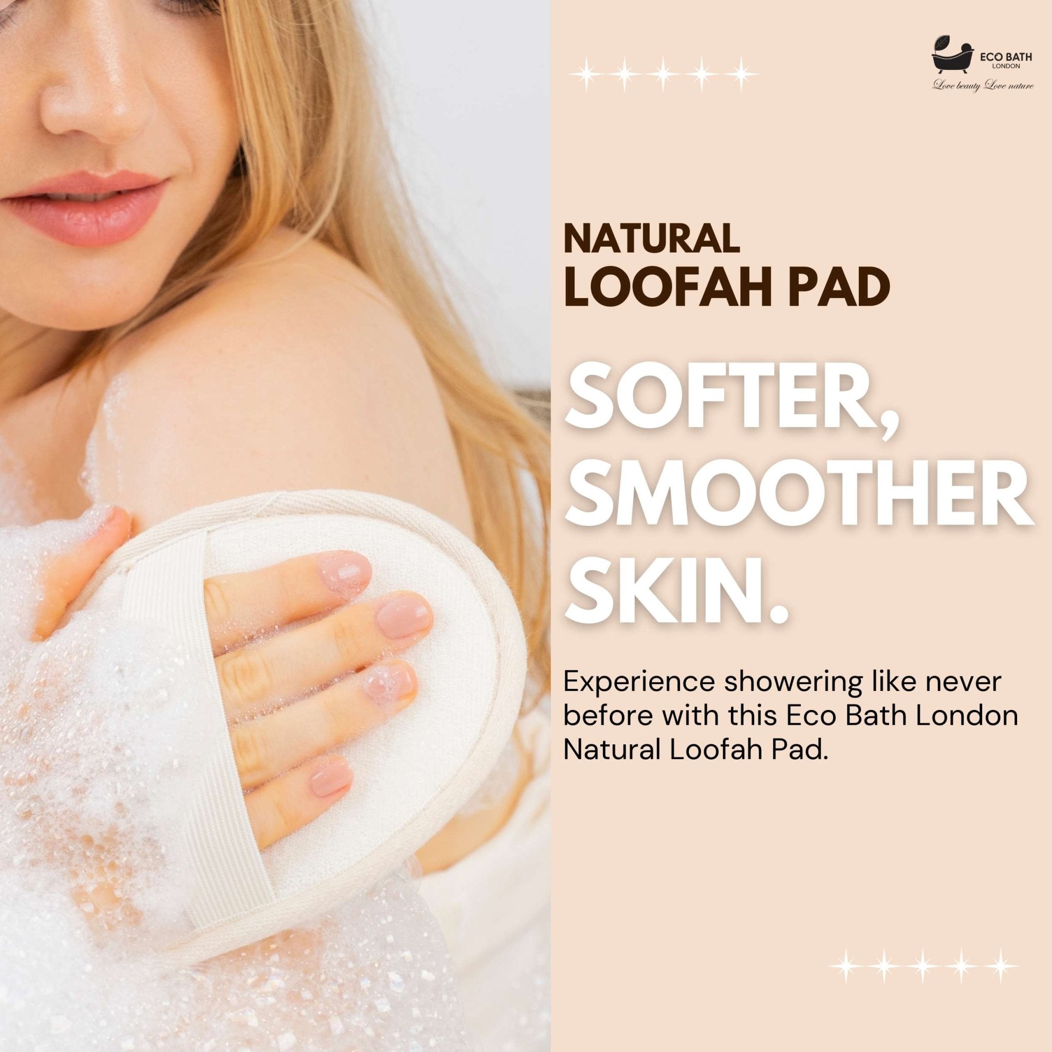 Natural Loofah Pad - Exfoliating Loofah Bath Sponge for Women and Men - Miola