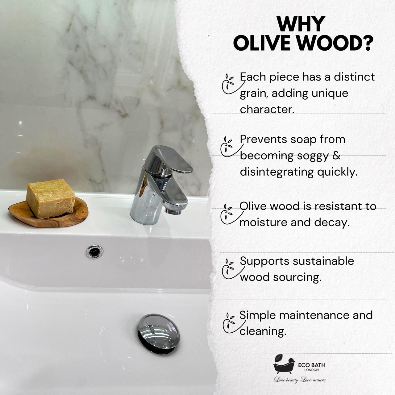 Olive Wood Leaf Soap Dish - Miola