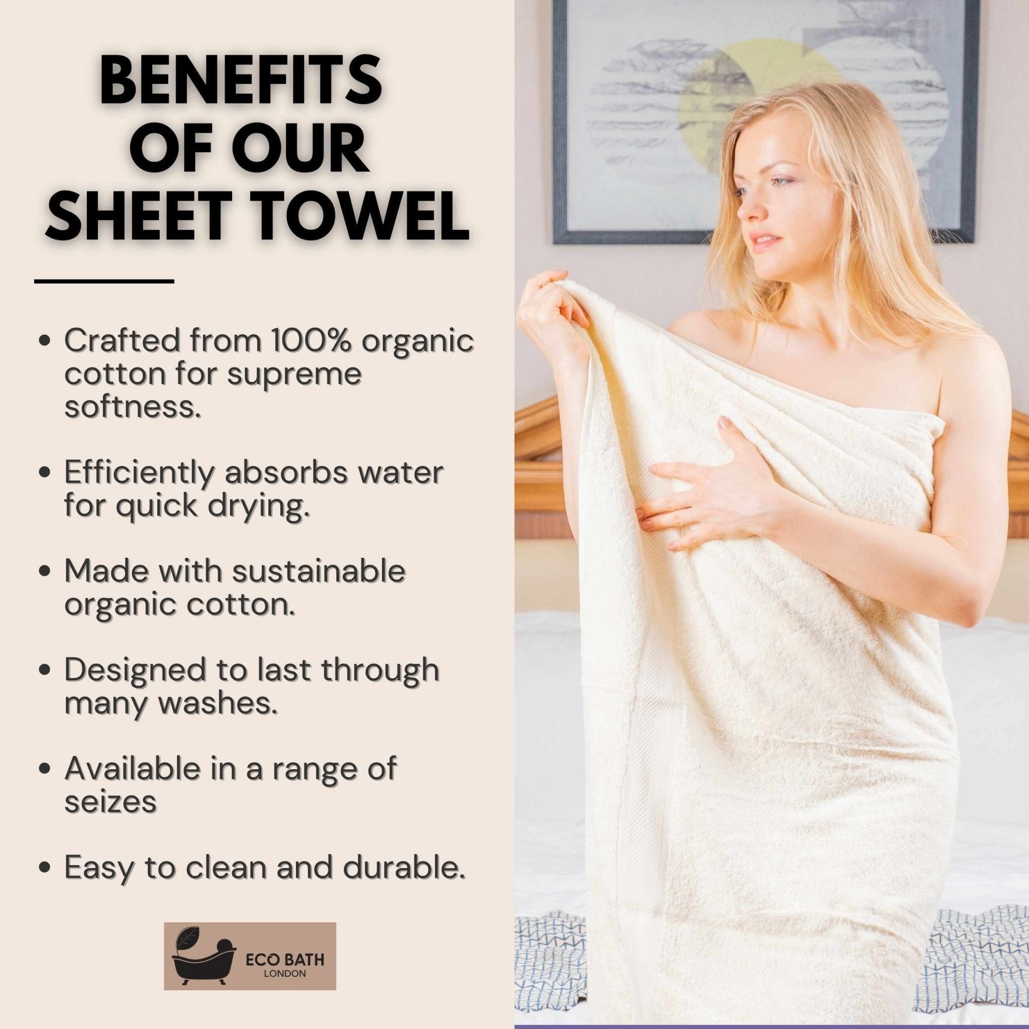 Organic Cotton Bath Towel - Available in Multiple Sizes - Miola