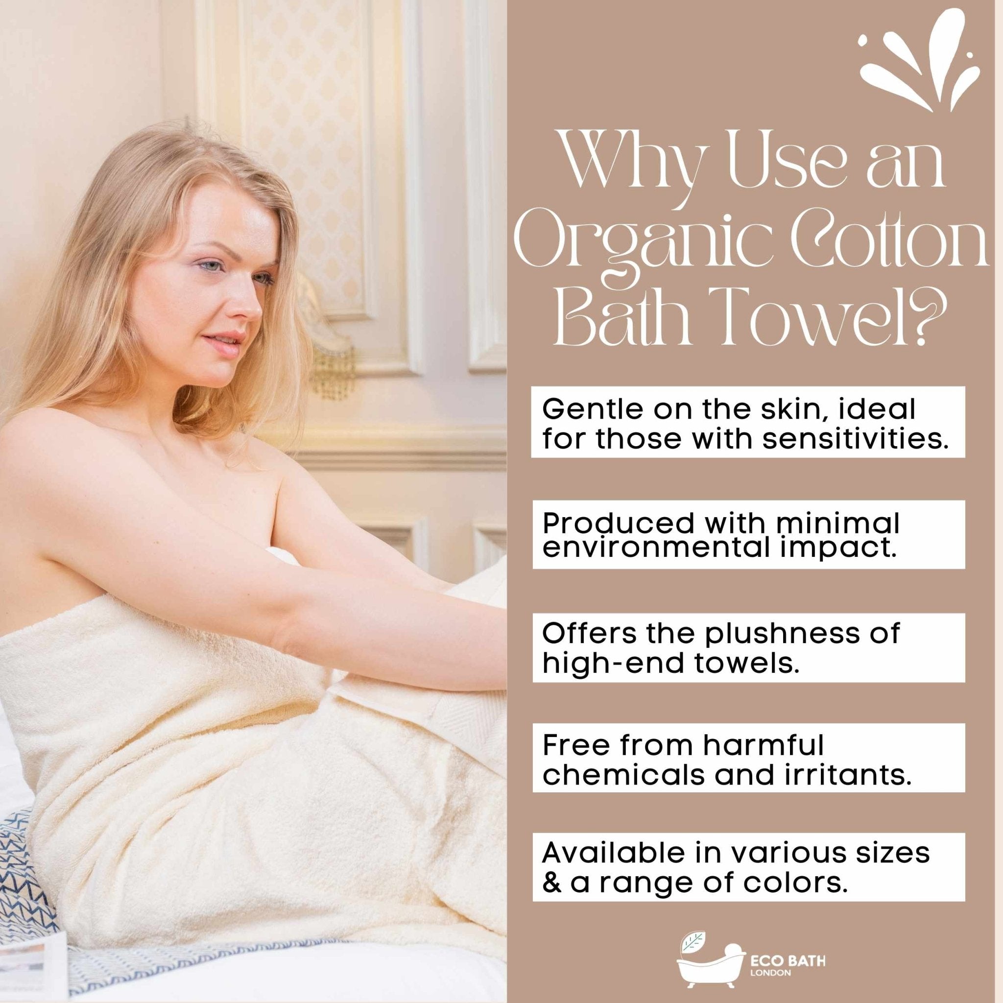 Organic Cotton Bath Towel - Available in Multiple Sizes - Miola