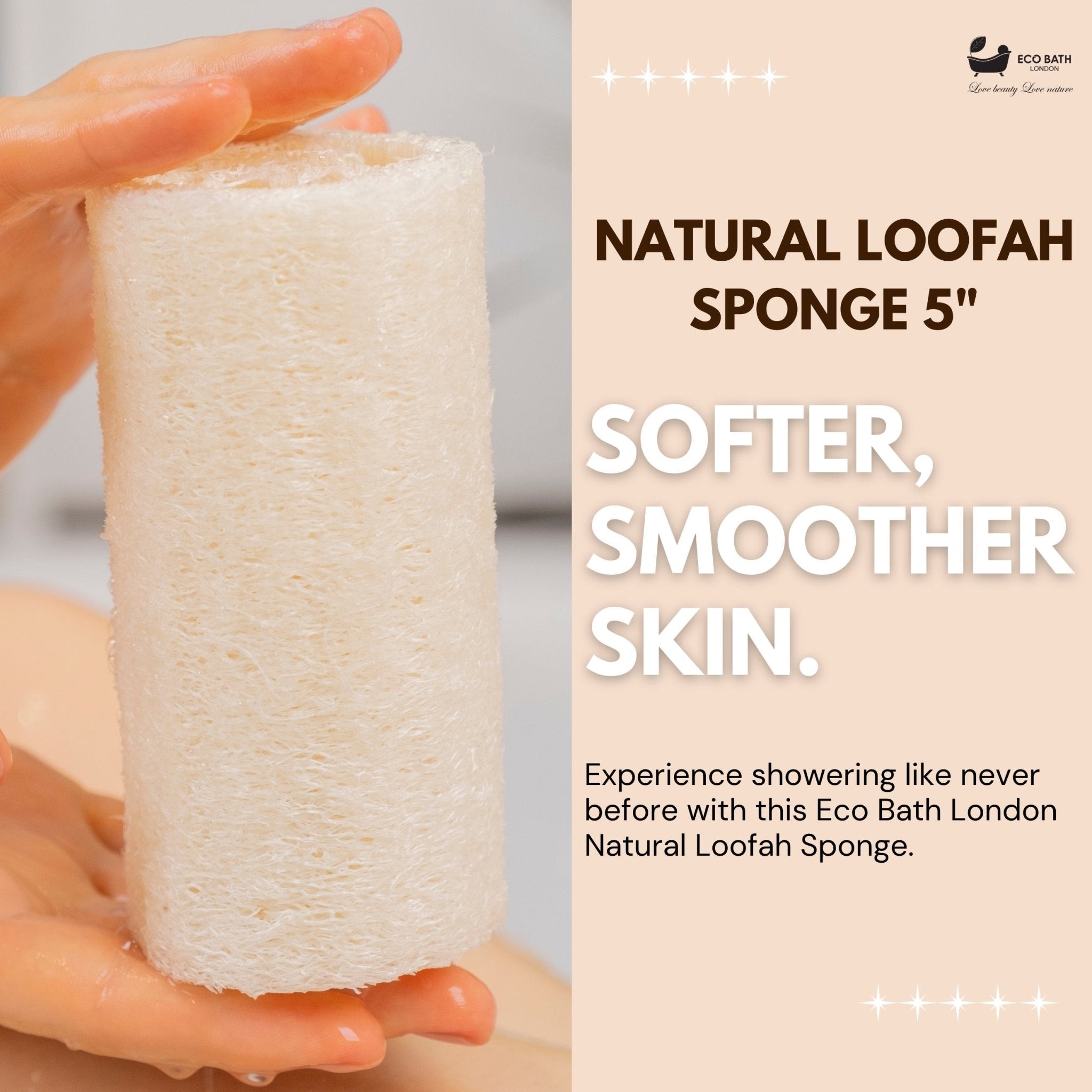 Natural Loofah 5 Inch with String - Premium Exfoliating Bath Sponge - Miola