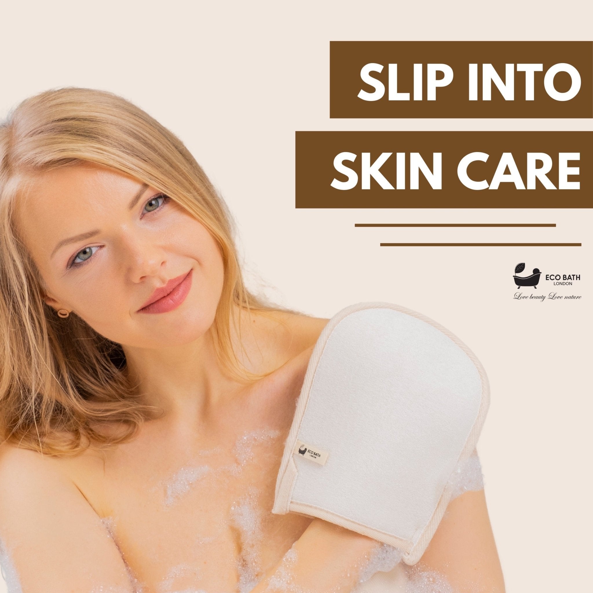 Natural Loofah Bath Mitt - Premium Exfoliating Bath Glove for Smooth and Radiant - Miola