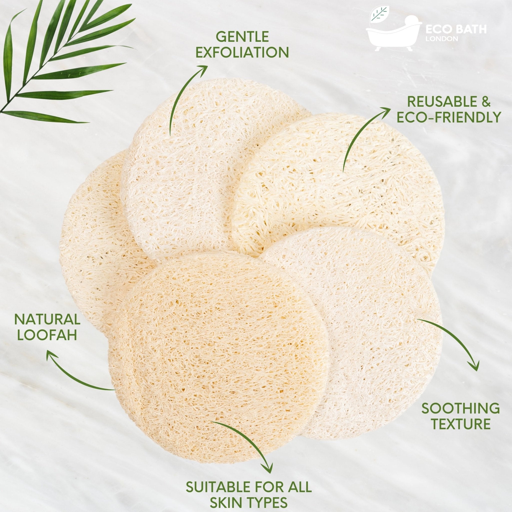 Natural Loofah Face Exfoliating Scrubber Pads - 6 Count (1 Pack) - Miola