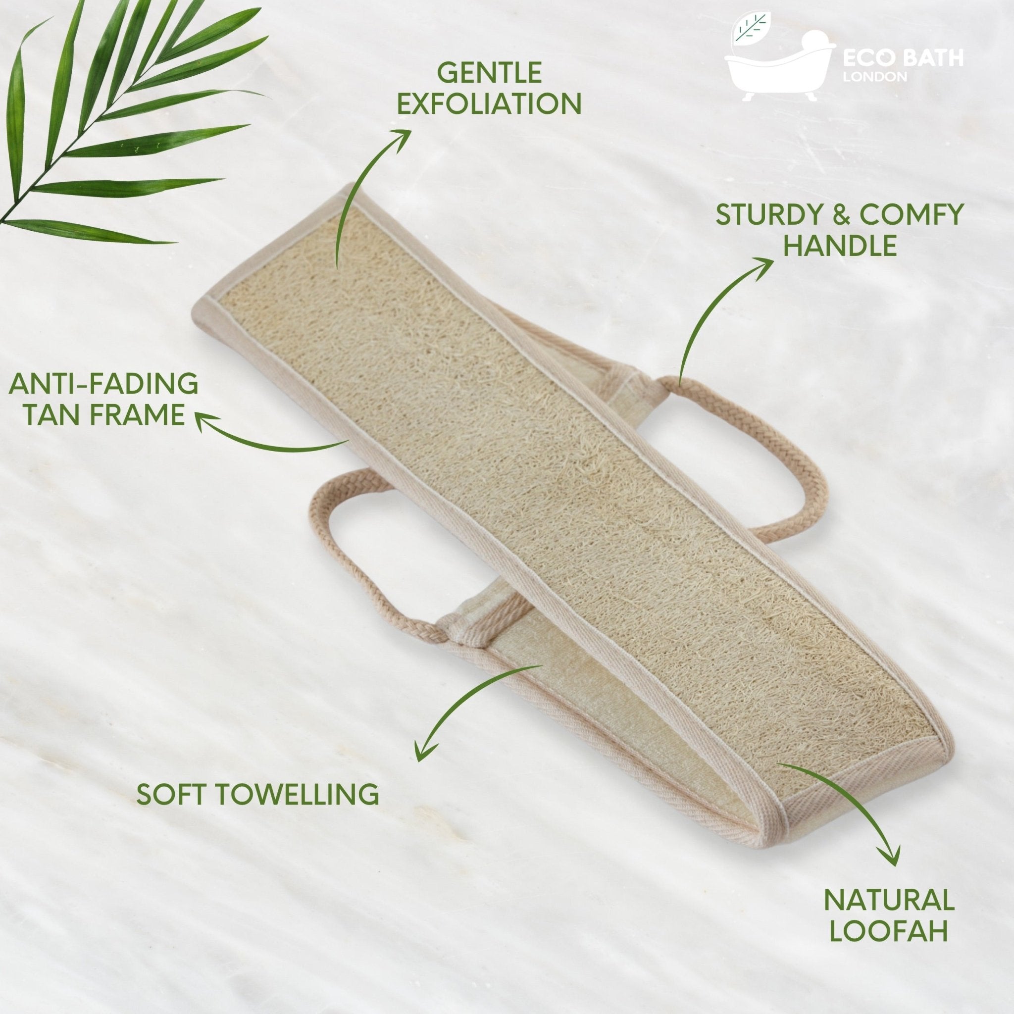Natural Loofah Strap - Premium Back Scrubber for Deep Exfoliation - Miola
