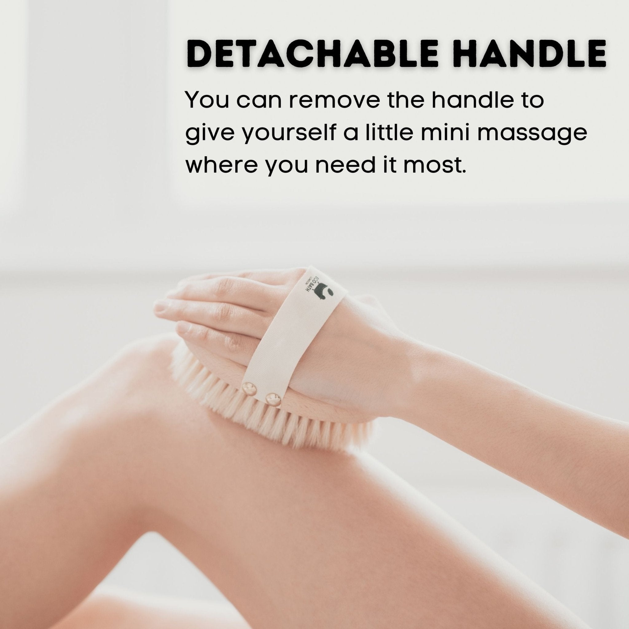 Natural Hard Sisal Body Brush with Detachable Handle - Miola