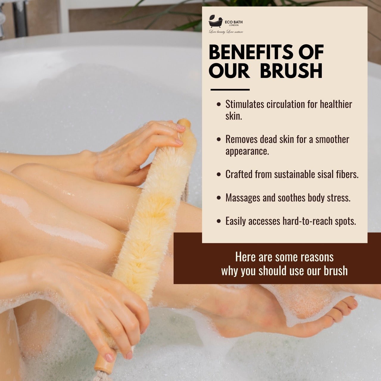 Natural Sisal Body Strap - Premium Exfoliating Back Scrubber - Miola