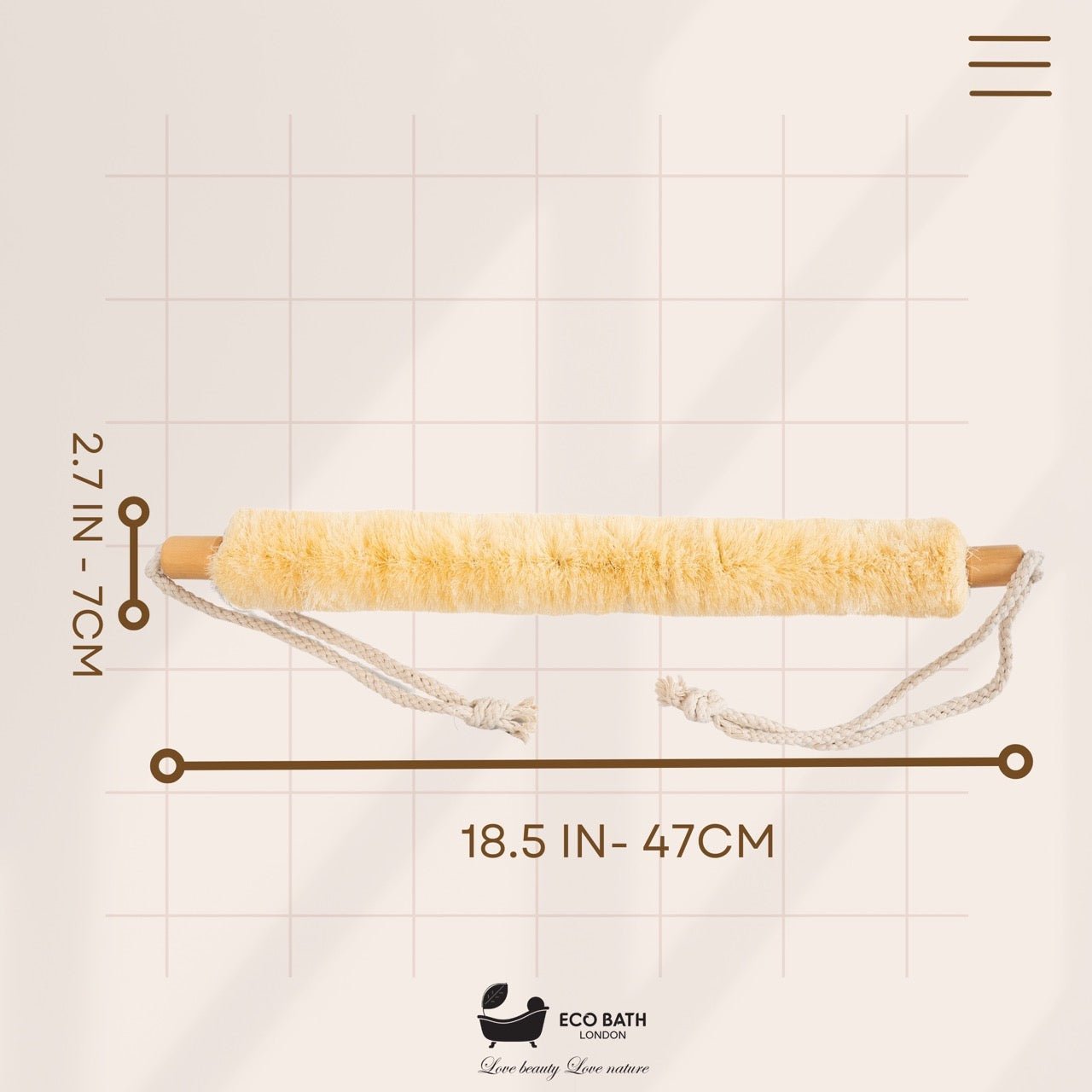 Natural Sisal Body Strap - Premium Exfoliating Back Scrubber - Miola