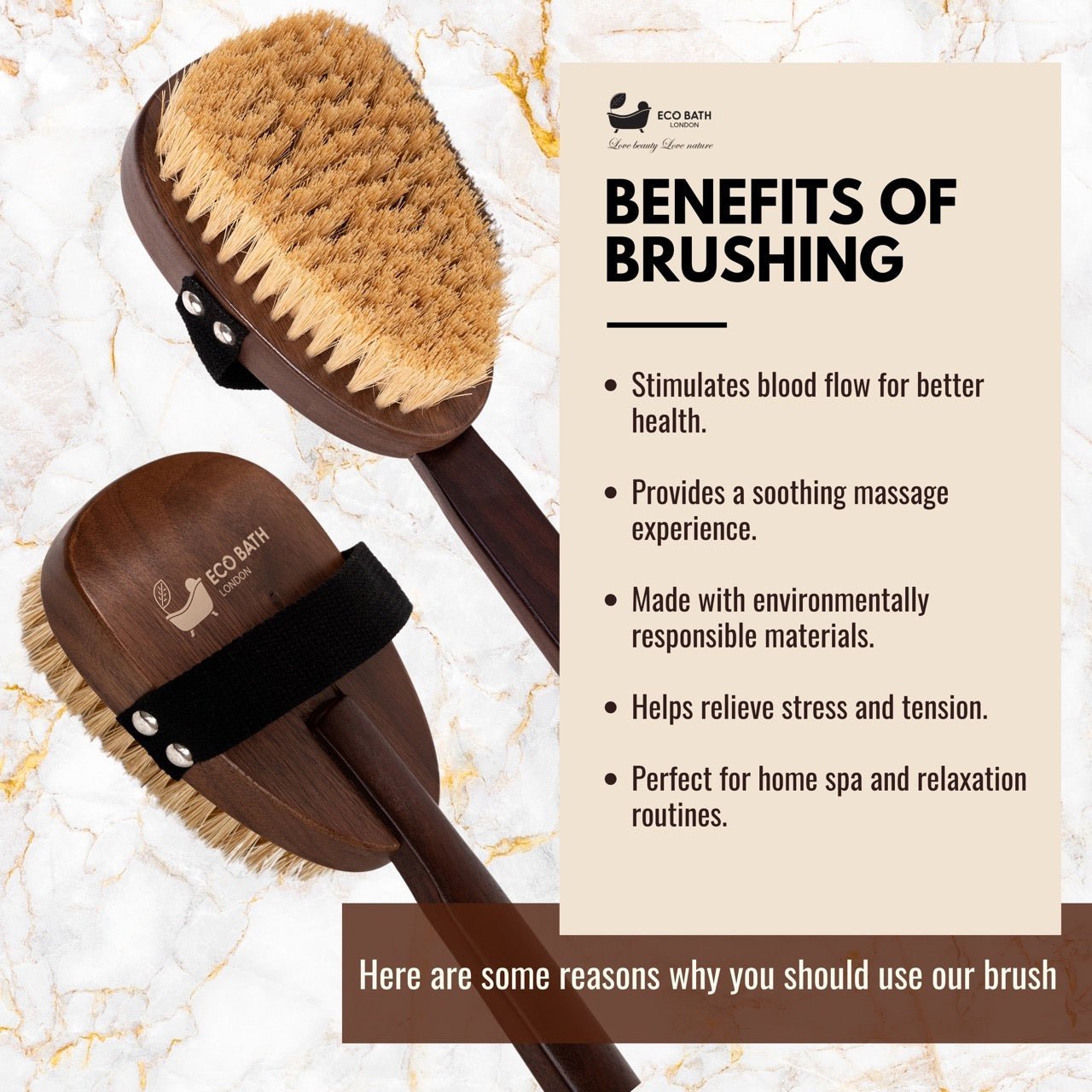 Natural Sisal Walnut Wood Body Brush - Luxurious Dry Brushing Body Brush - Miola