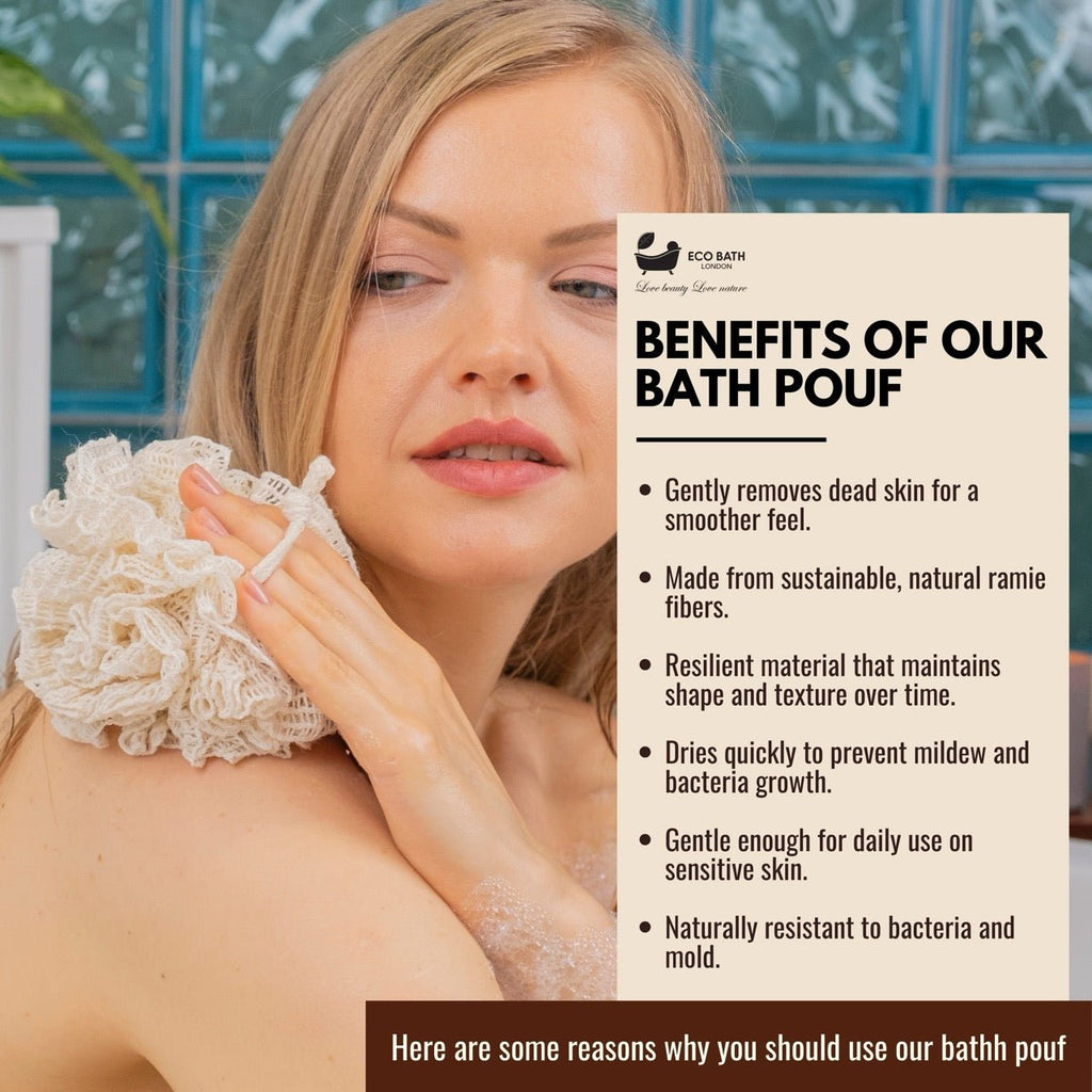 Ramie Bath Puff - Soft Body Scrubber Bath Sponge - Miola