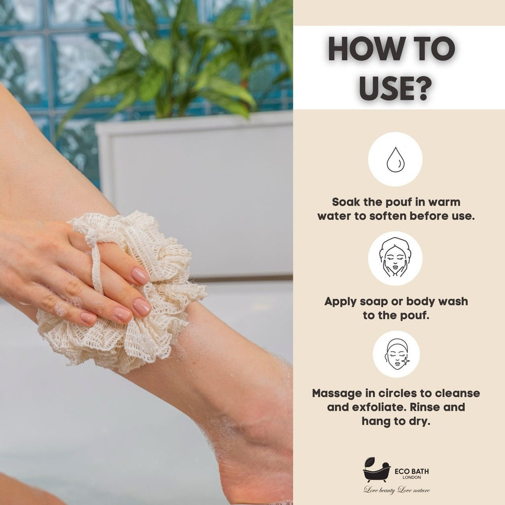 Ramie Bath Puff - Soft Body Scrubber Bath Sponge - Miola