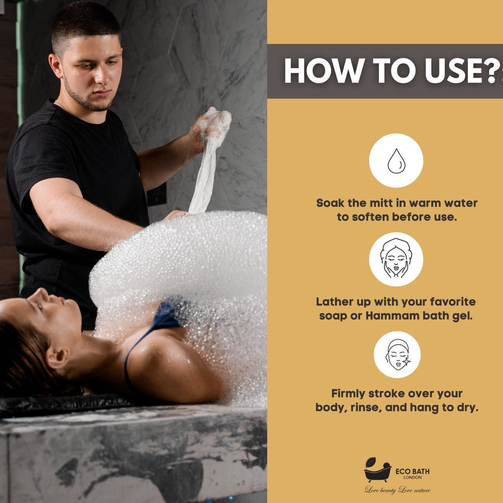 Turkish Bath Mitt Fine Texture - Skin Exfoliating Glove - Miola