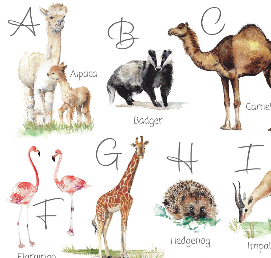 Animal Alphabet Children's Wall Print