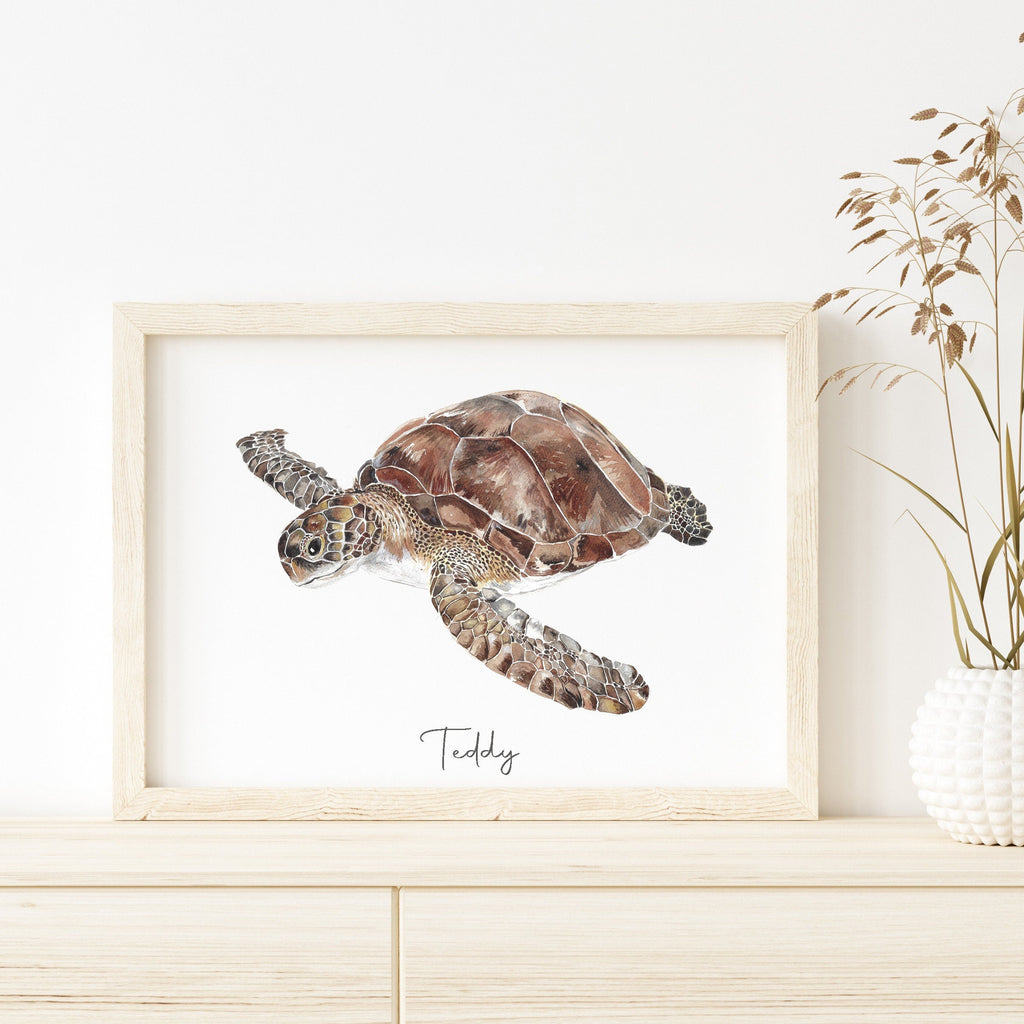 Turtle - Personalised Watercolour Fine Art Print - Miola
