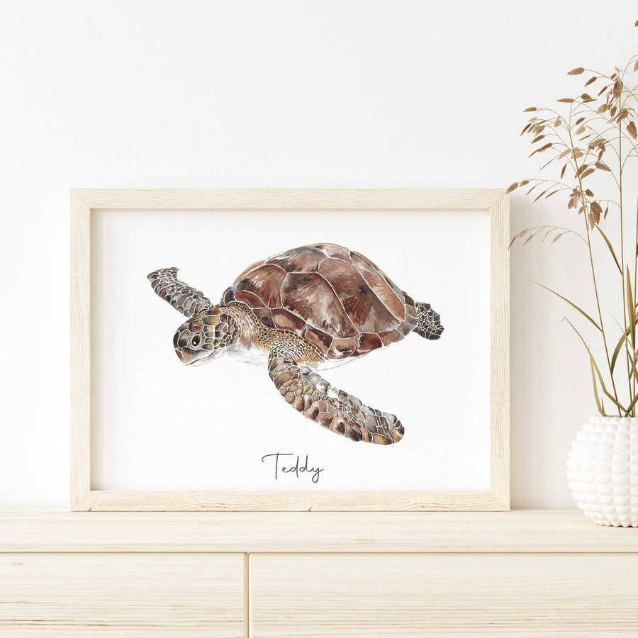 Turtle - Personalised Watercolour Fine Art Print