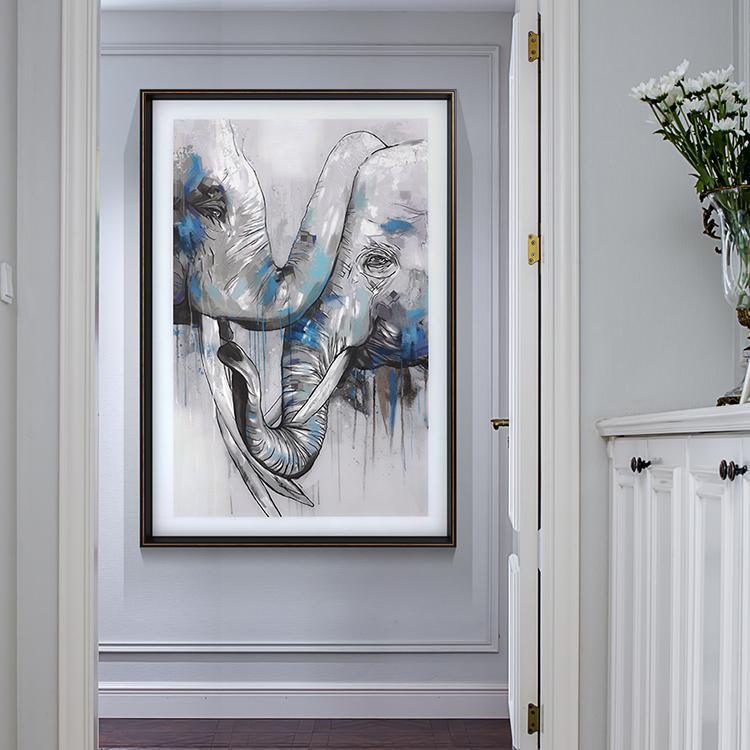Elephant Parents Framed Wall Art Print 80*120cm - Miola