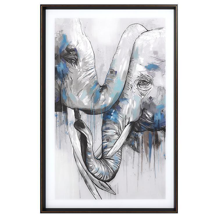 Elephant Parents Framed Wall Art Print 80*120cm - Miola