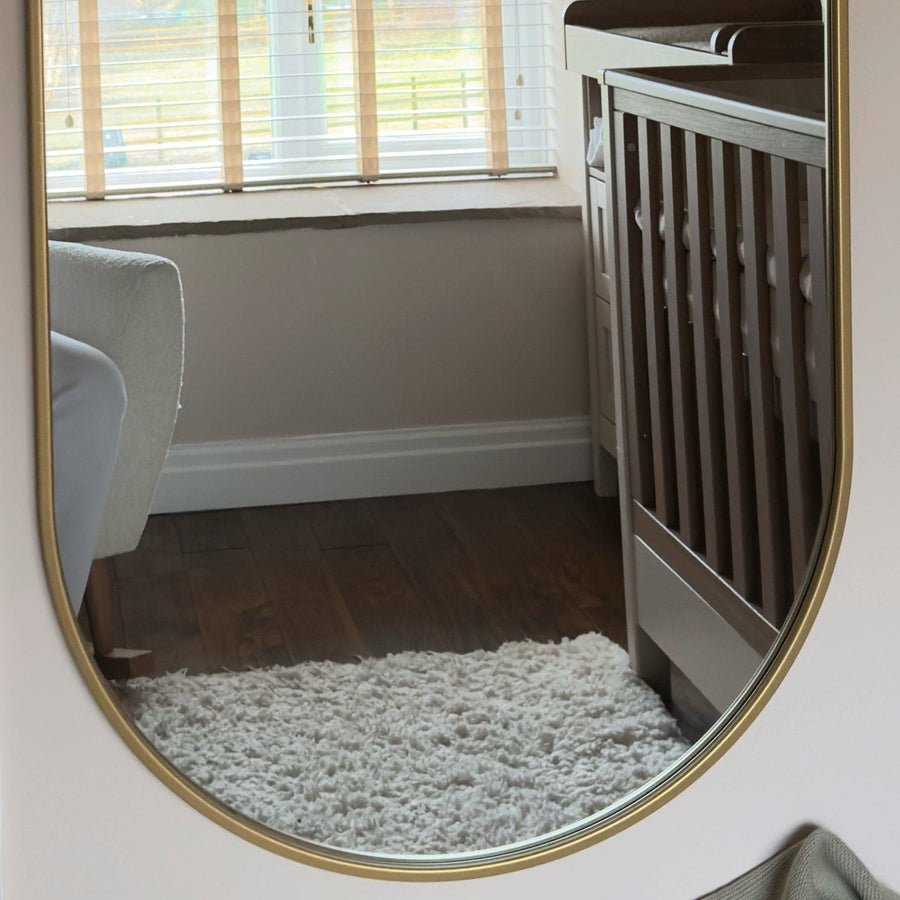 Gold Metal Runway Oval Mirror