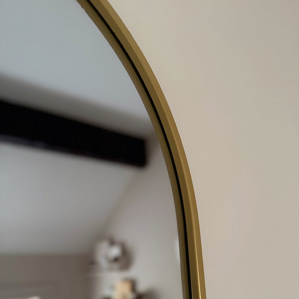 Gold Metal Runway Oval Mirror