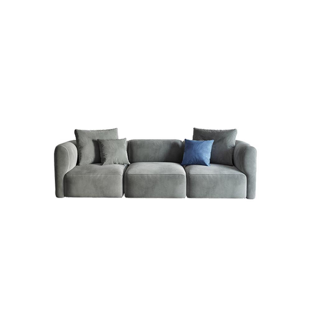 FIN Four Seater Sofa, Four Seater Corner Sofa, Grey Velvet - Miola