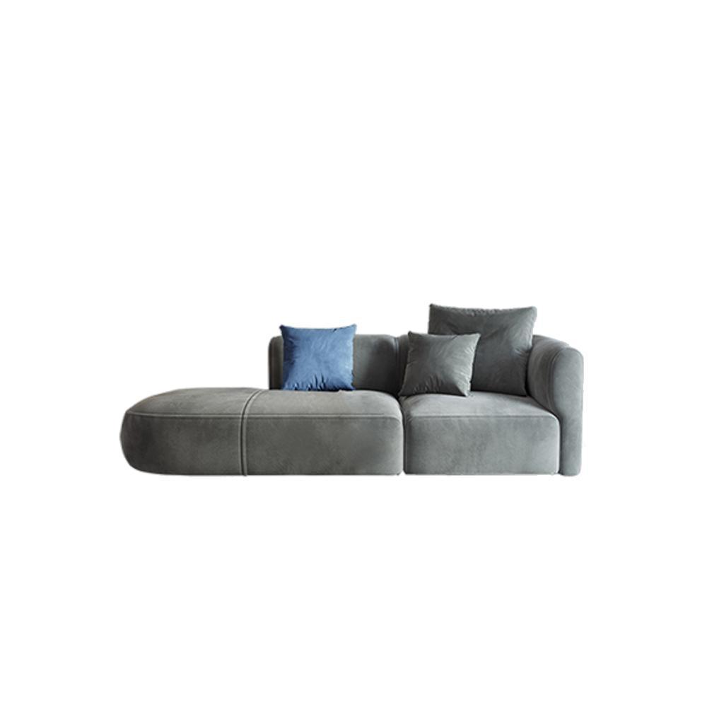 FIN Four Seater Sofa, Four Seater Corner Sofa, Grey Velvet - Miola
