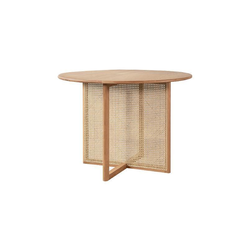 Bruce Rattan Dining Table, Light Oak, Round - Miola