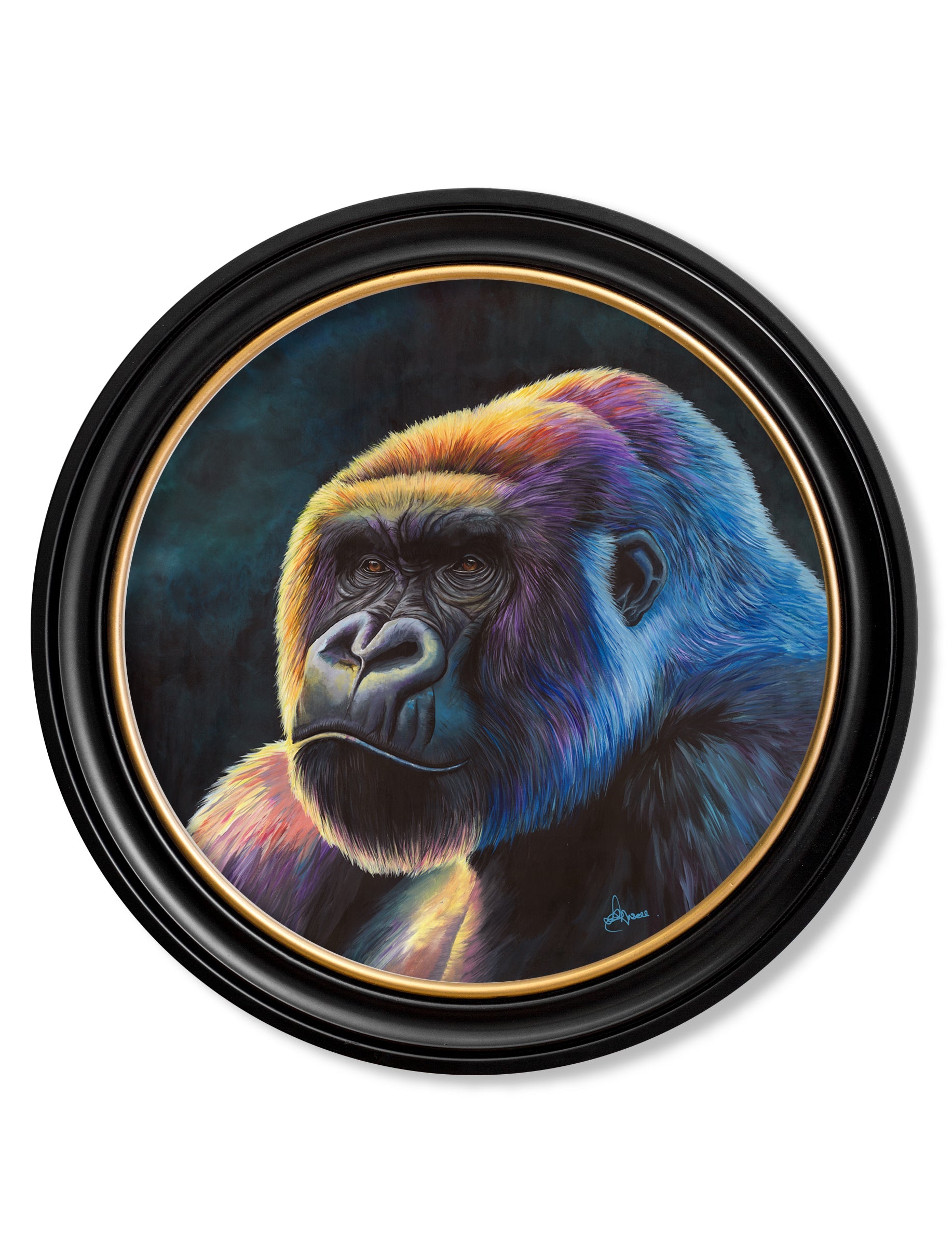 Gorilla Print 'Power' Oxford Round Frame