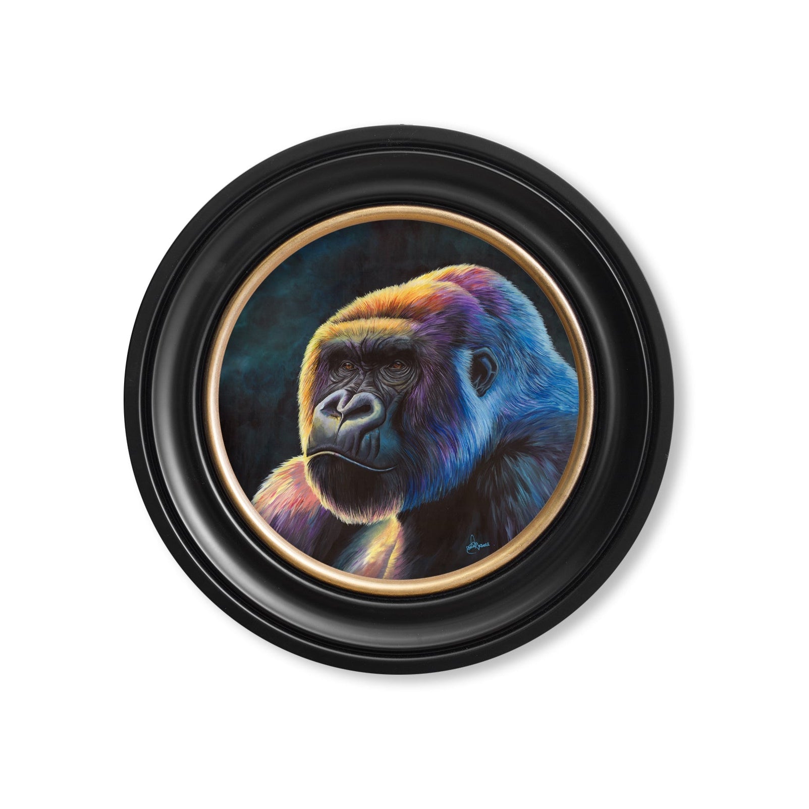 Gorilla Print 'Power' Oxford Round Frame