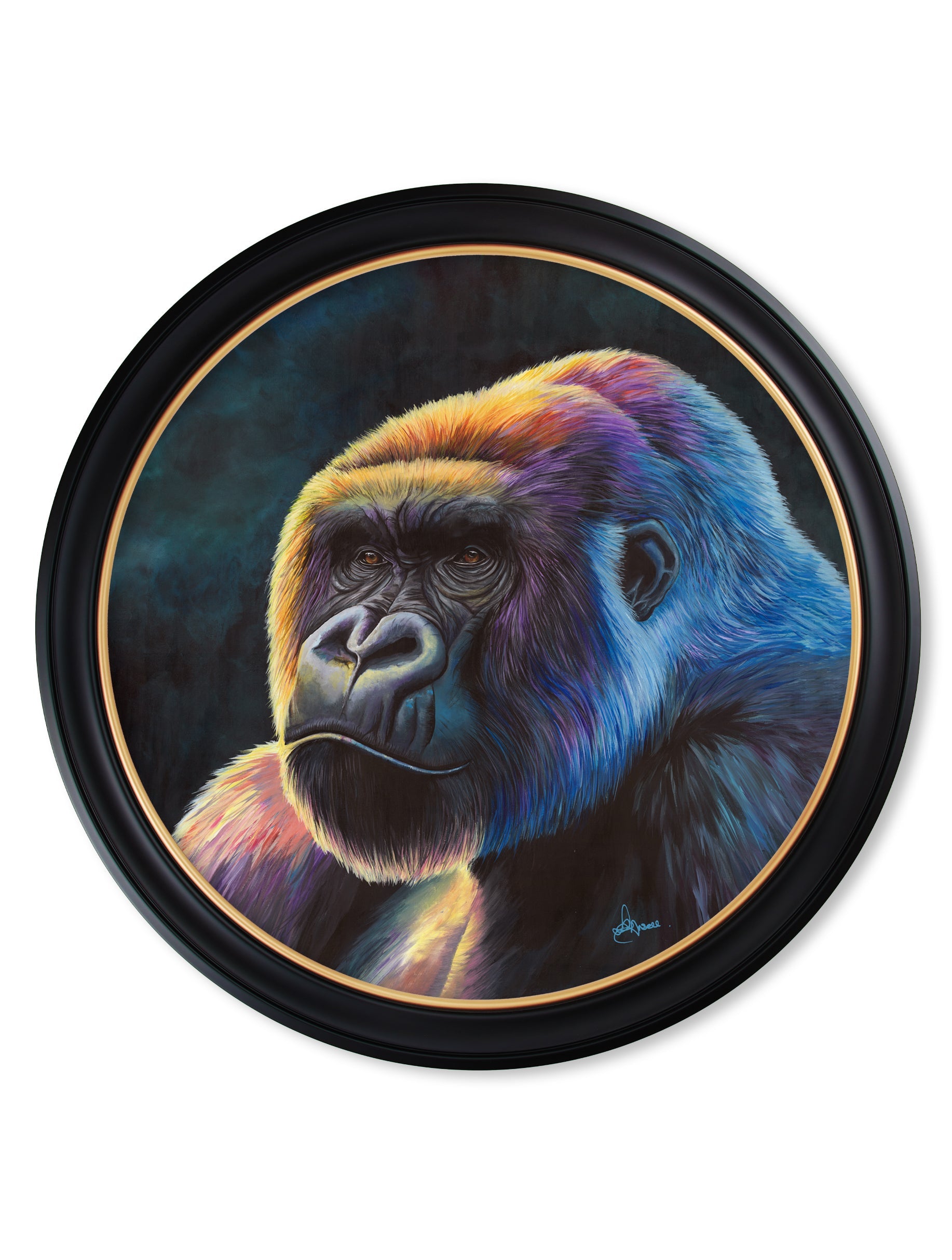 Gorilla Print 'Power' Oxford Round Frame