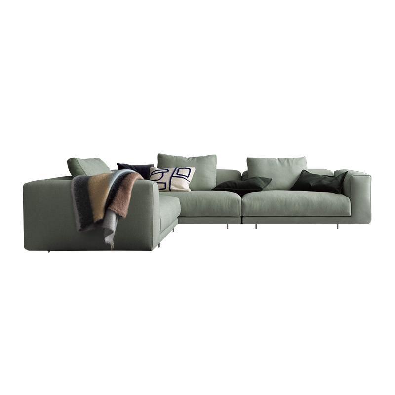 Goswell Two Seater, Three Seater Corner Sofa, Green - Miola