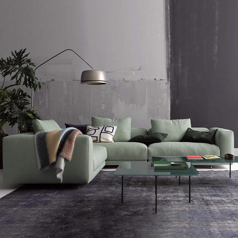 Goswell Two Seater, Three Seater Corner Sofa, Green - Miola