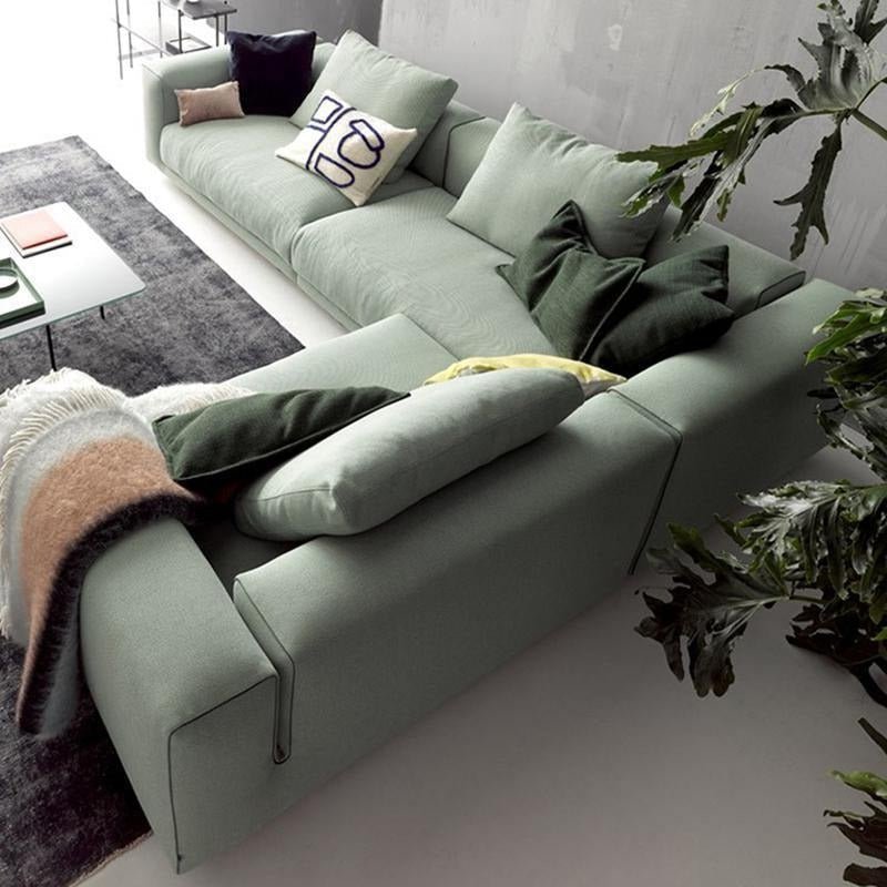 Goswell Two Seater, Three Seater Corner Sofa, Green - Miola