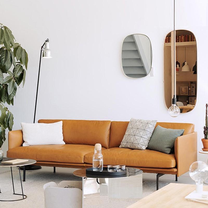Muuto Outline Style Armchair, 2 Seater, Leather - Miola