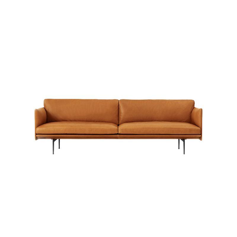 Muuto Outline Style Armchair, 2 Seater, Leather - Miola