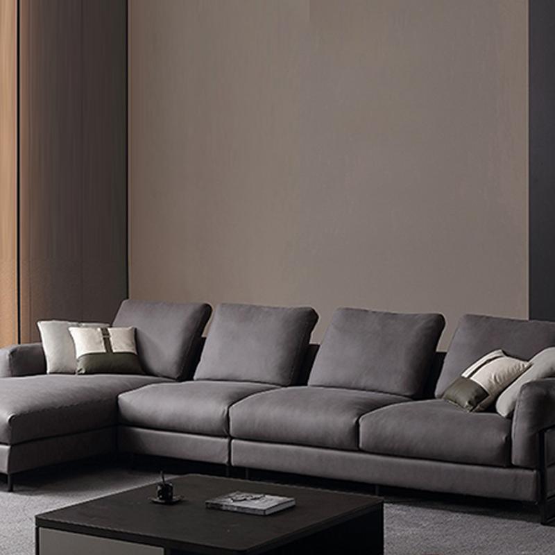 H92 Grey Four Seater Corner Sofa, Leathaire, Multiple Color - Miola