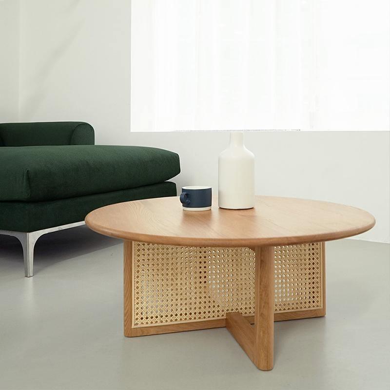 Dora Rattan Coffee Table, Light Oak - Miola