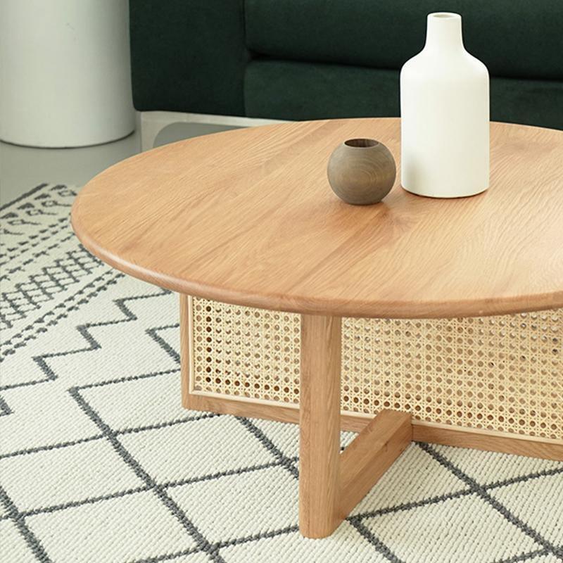 Dora Rattan Coffee Table, Light Oak - Miola