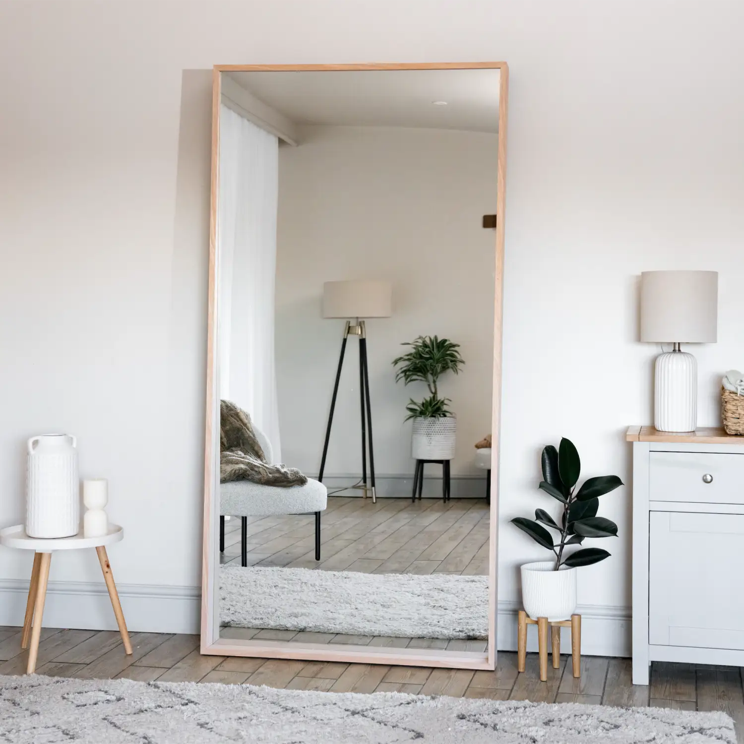 Natural Oak Rectangle Mirror