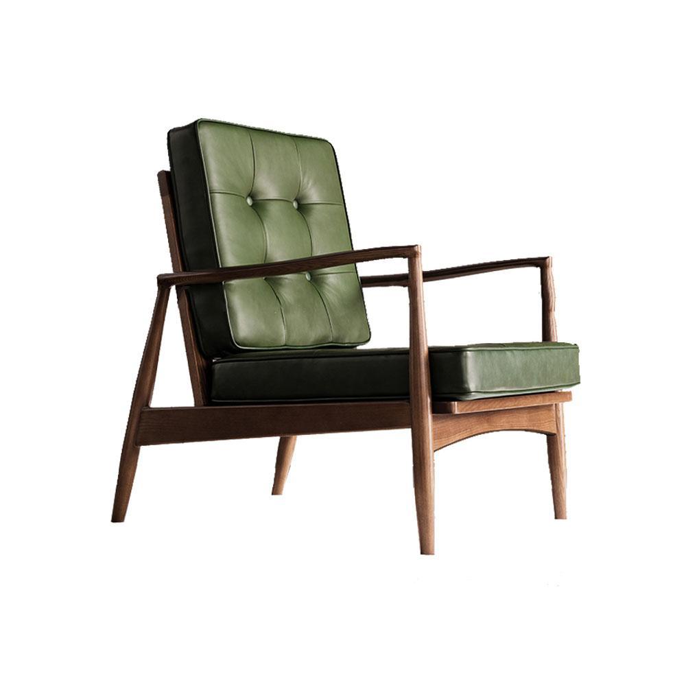 Hans CH32 Green Armchair, Solid Wood - Miola