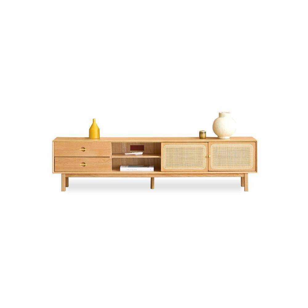Haygashen Rattan TV Stand, Oak - Miola