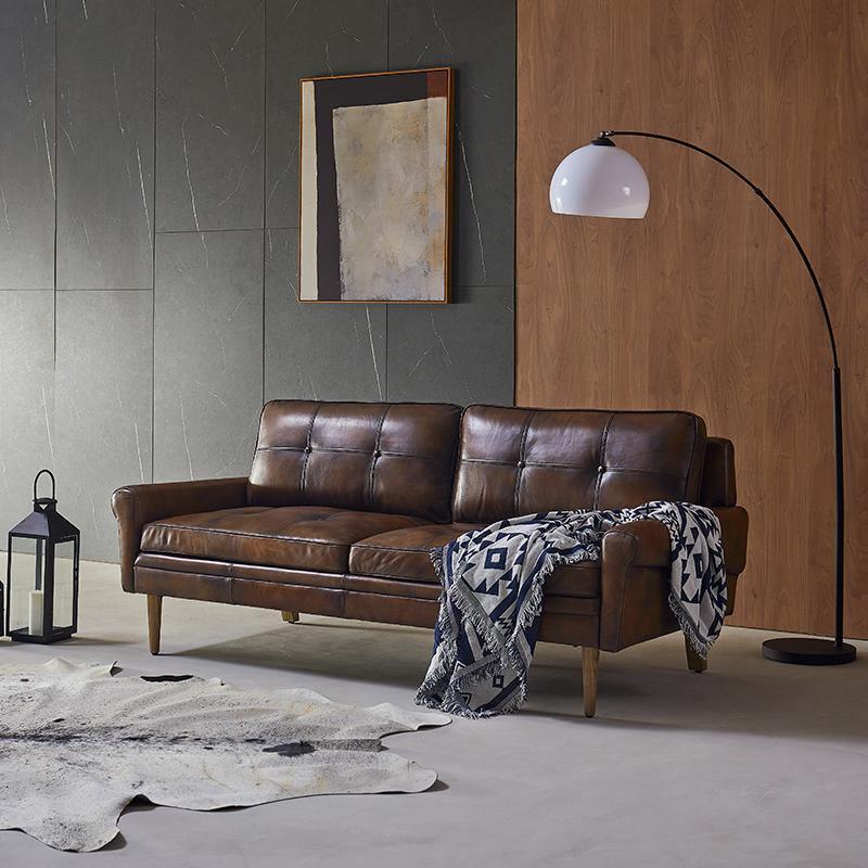 Hemenway Two Seater Sofa, Full Grain Leather - Miola