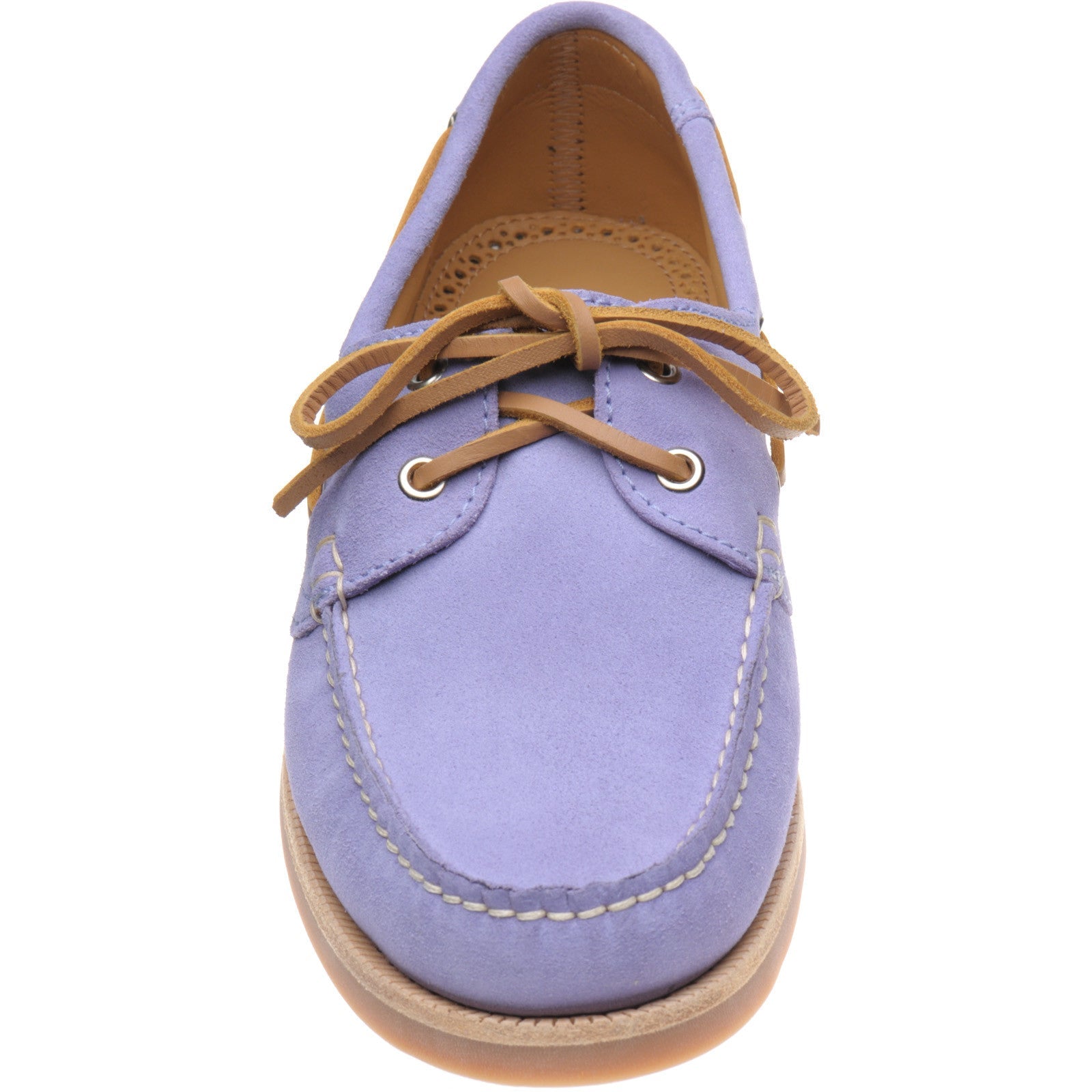 Herring Cordelia ladies rubber-soled deck shoes in lilac suede