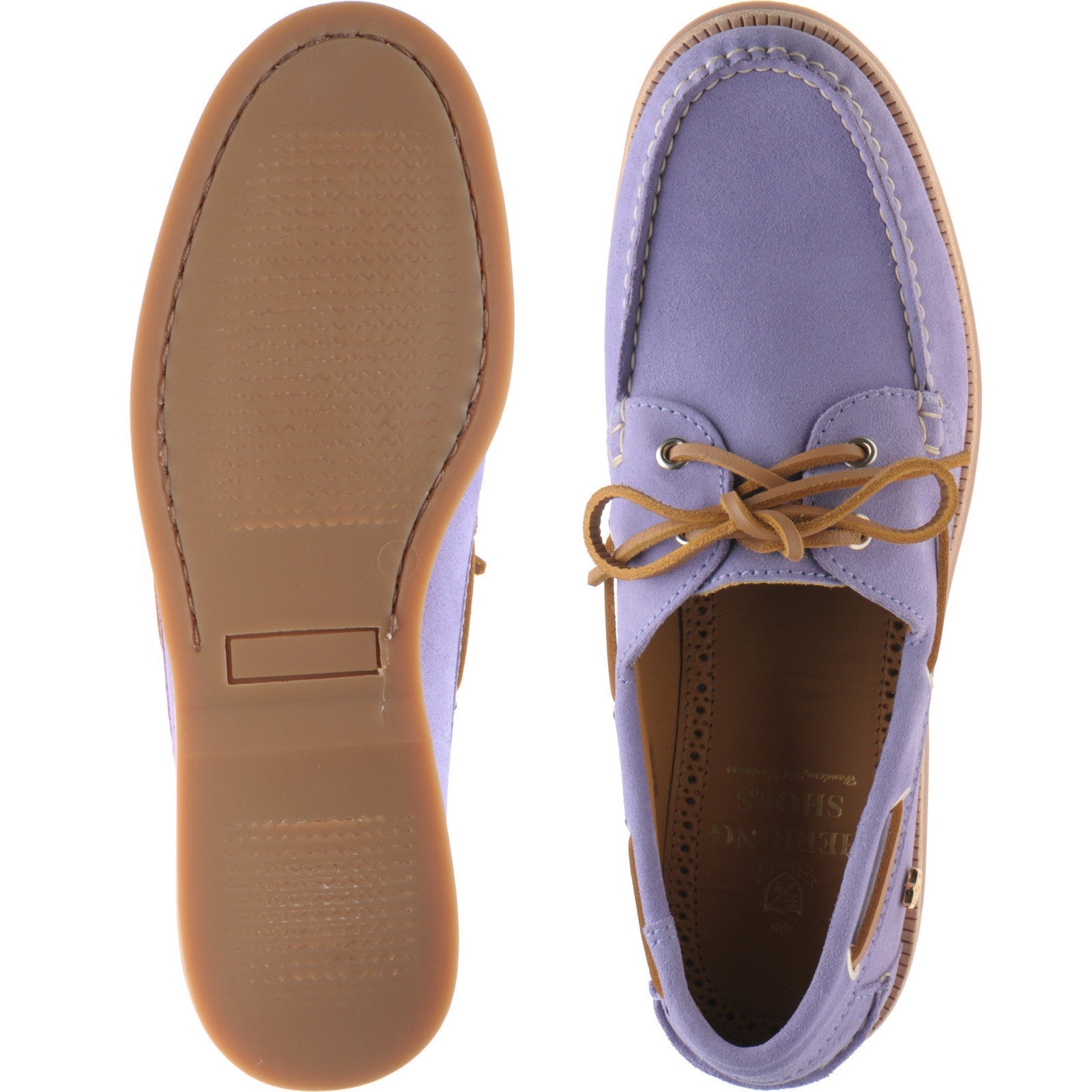 Herring Cordelia ladies rubber-soled deck shoes in lilac suede