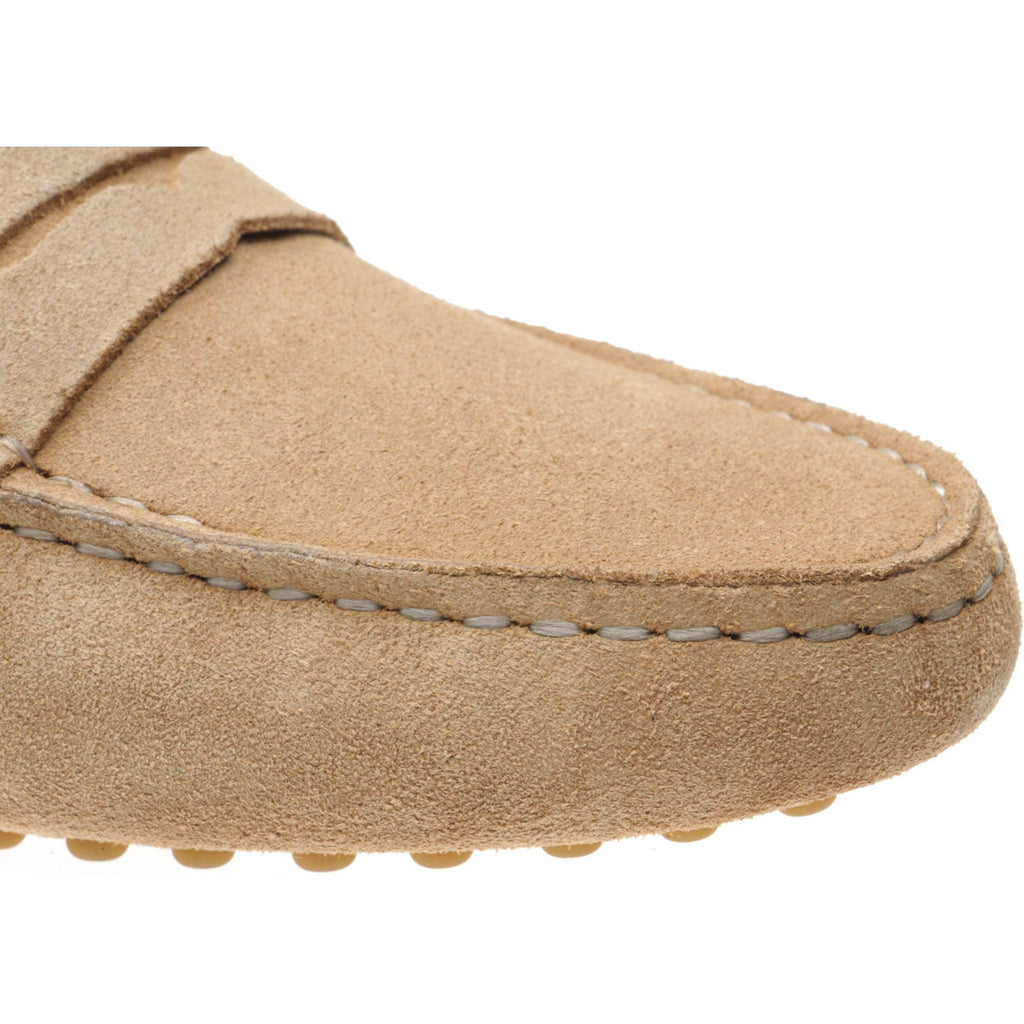 Herring Louisa ladies rubber-soled driving moccasins in sand suede