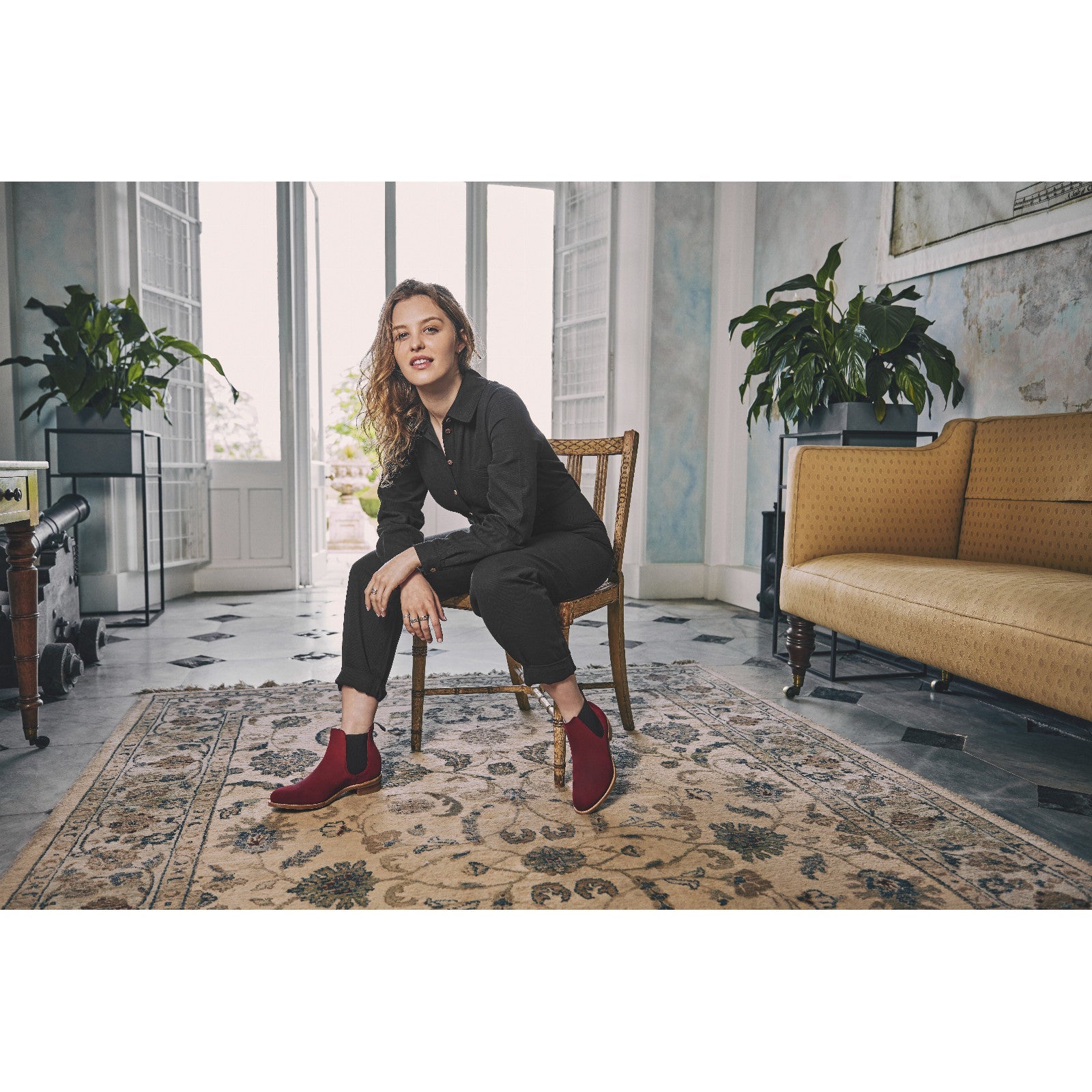 Herring Tamara Ladies ladies rubber-soled Chelsea boots in plum suede