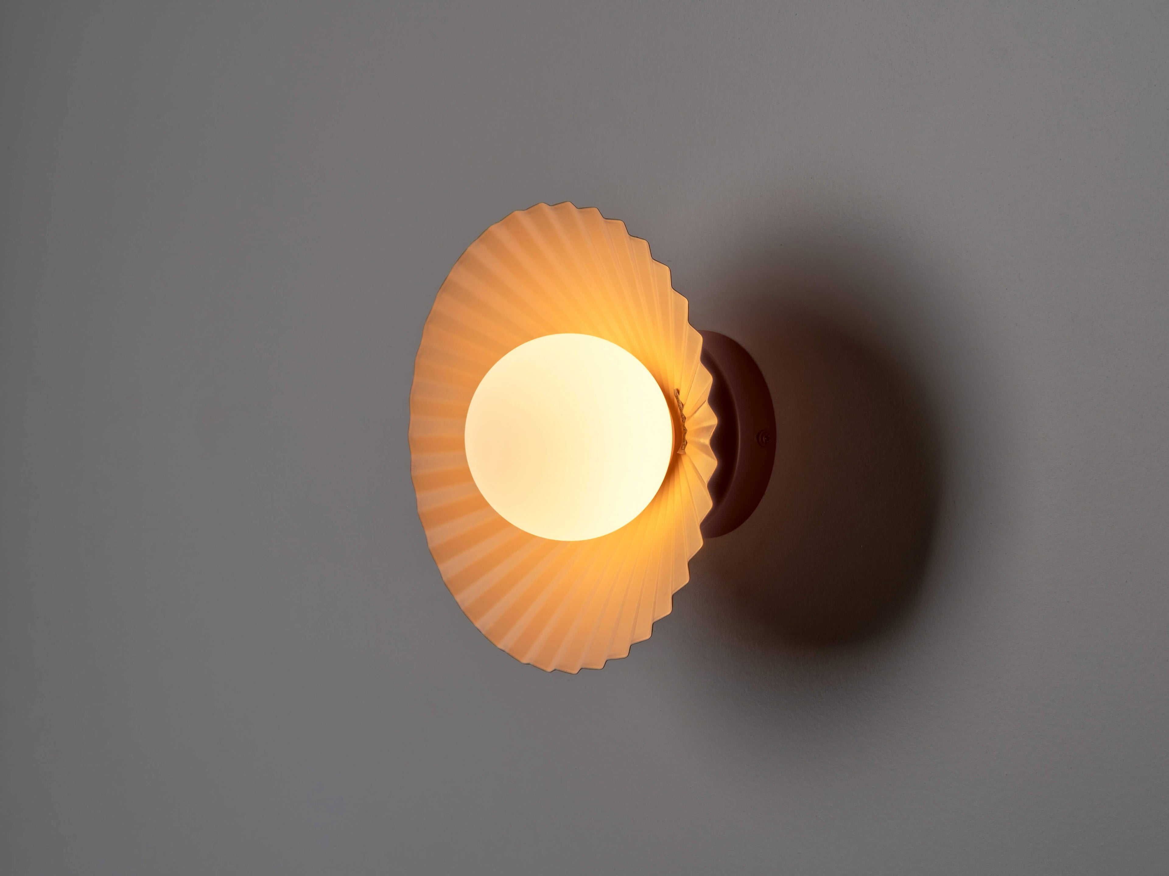 Burgundy flush pleat wall light - Miola
