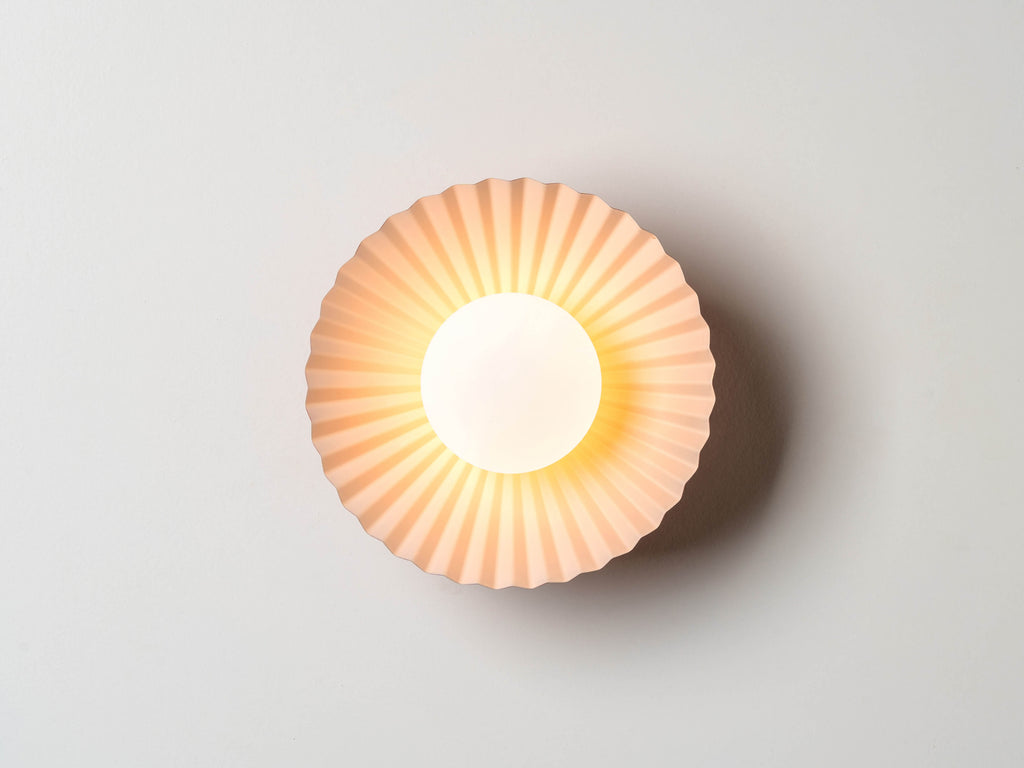 Burnt orange flush pleat wall light - Miola